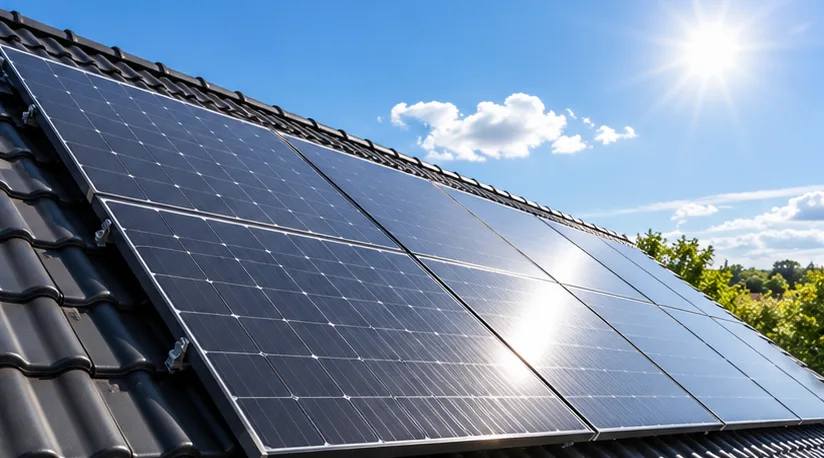 Solaranlage auf einem Ziegeldach
