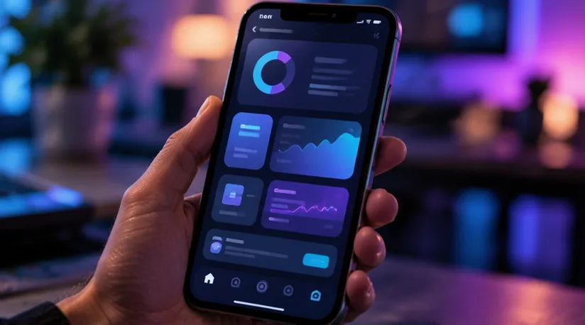 Smartphone mit App-Oberfläche
