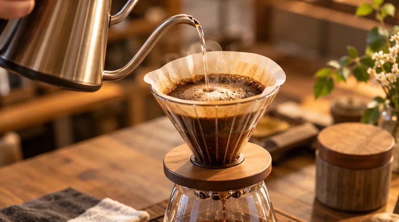 Filterkaffee wird aufgegossen
