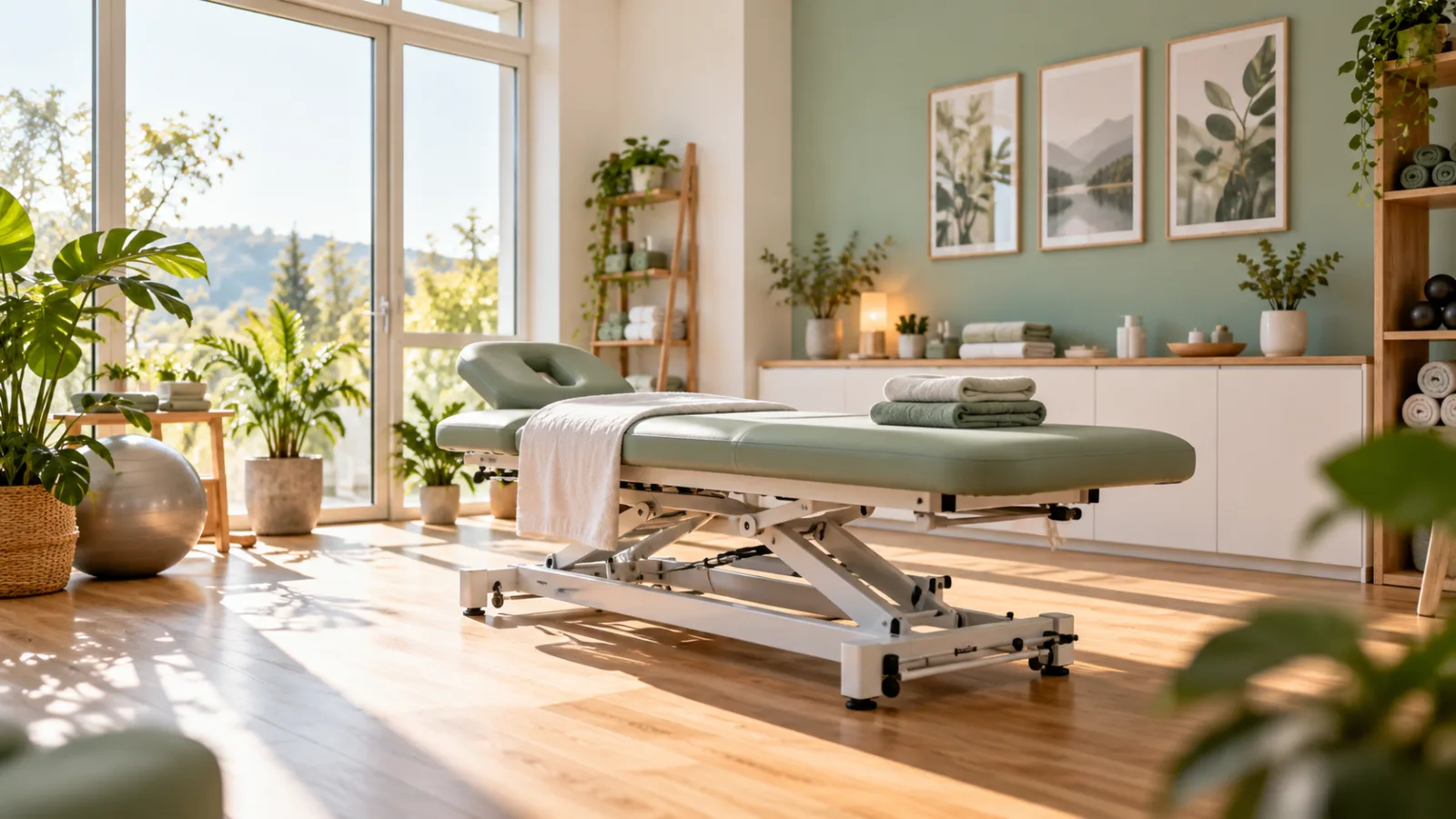Heller Behandlungsraum einer Physiotherapie-Praxis
